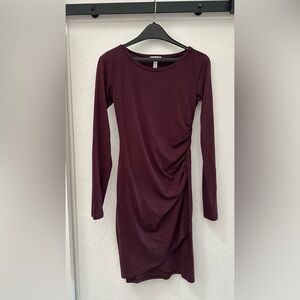 Leith Deep Burgundy Long Sleeve Dress